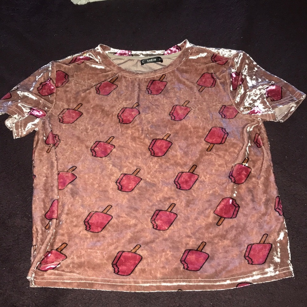 Woman’s Velvet Pink Popsicle T-shirt Size Small